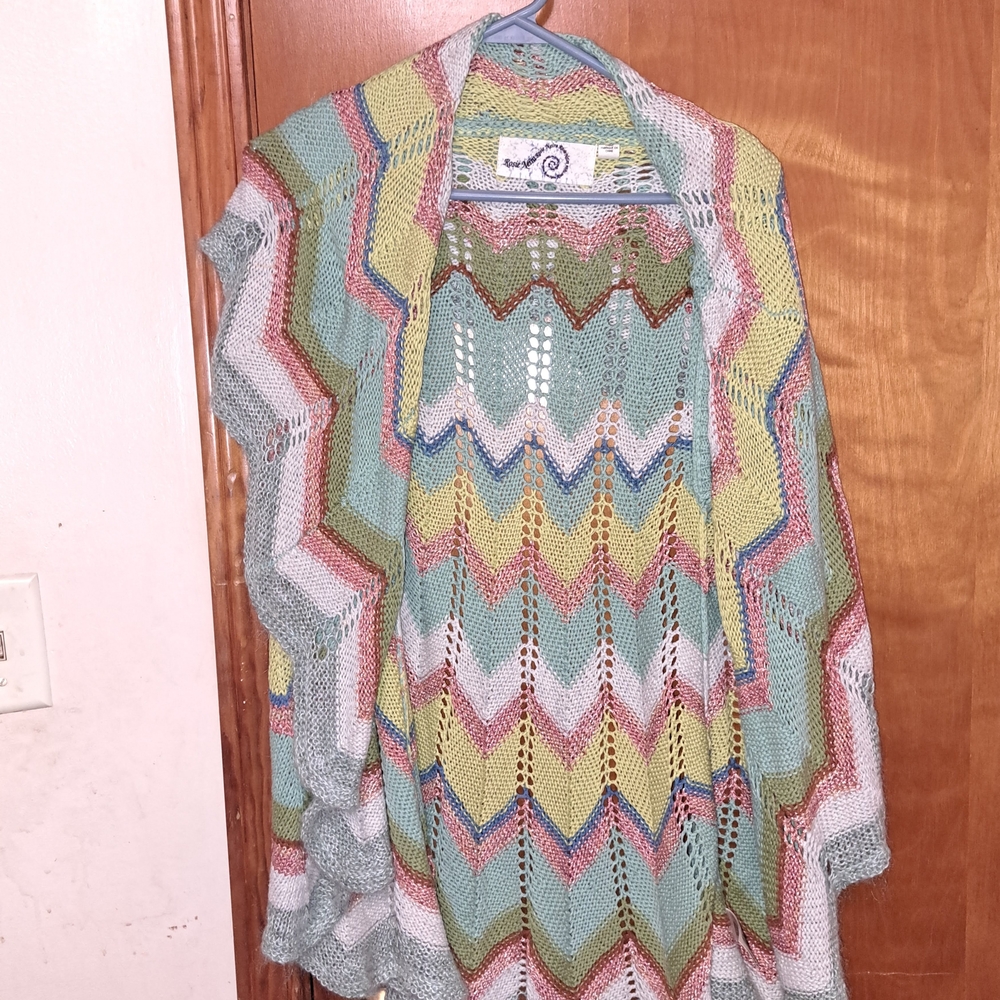Angel Of The North Colorful Chevron Cardigan